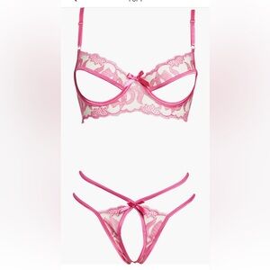Roma Confidential Open Cup Underwire Bra and Open Gusset Thong Set